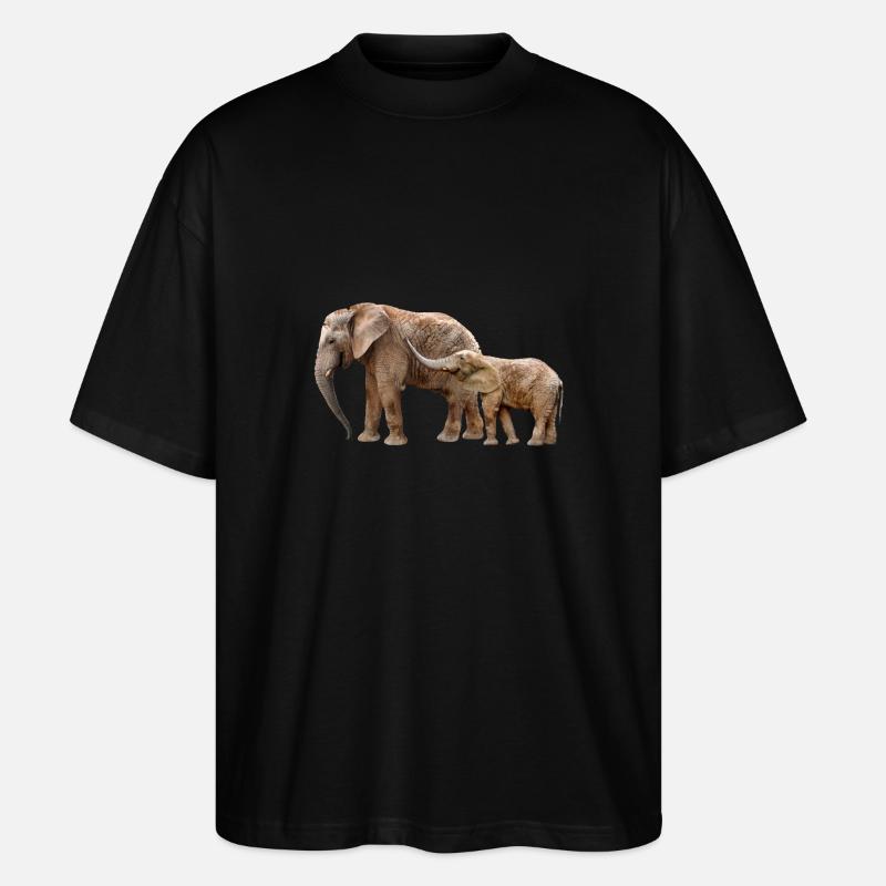 Éléphant - T-shirt bio Blaster 2.0 coupe oversize Stanley/Stella Unisexe - noir
