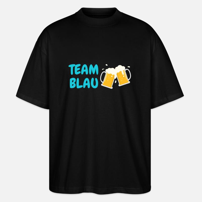 Team Blau - Stanley/Stella Oversized Unisex Bio T-Shirt Blaster 2.0 - Schwarz