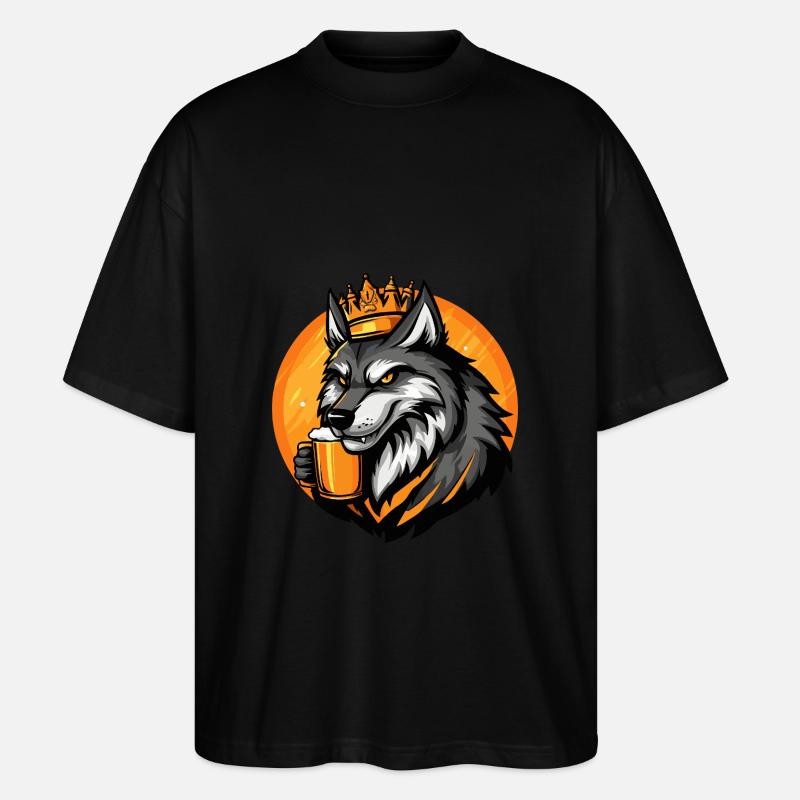 Wolf Bier - Stanley/Stella Oversized Unisex Bio T-Shirt Blaster 2.0 - Schwarz