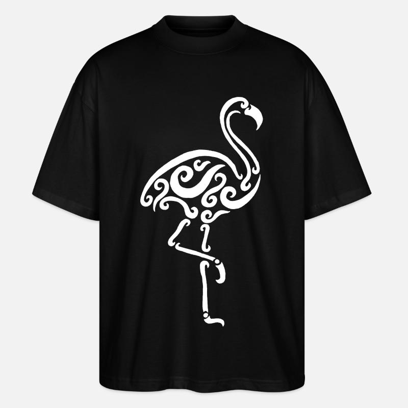 Weißer Flamingo - Stanley/Stella Oversized Unisex Bio T-Shirt Blaster 2.0 - Schwarz