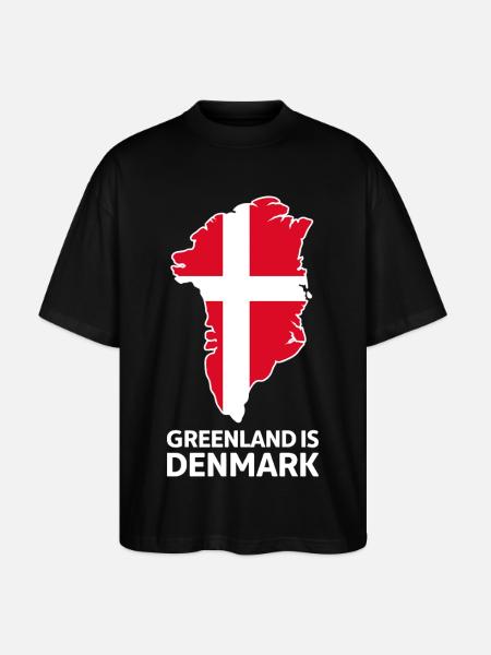 Greenland Denmark Flag Map - Stanley/Stella Oversized Unisex Organic T-shirt Blaster 2.0 - black