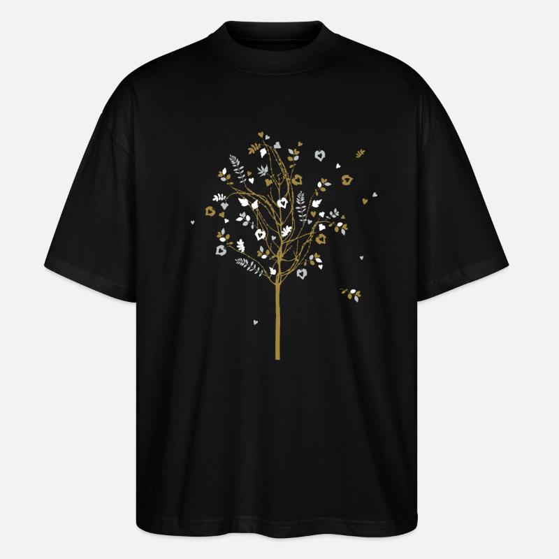 Baum und Blätter - Stanley/Stella Oversized Unisex Bio T-Shirt Blaster 2.0 - Schwarz