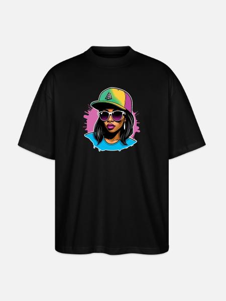 Urban Vibe Girl - Stanley/Stella Oversized Unisex Organic T-shirt Blaster 2.0 - black
