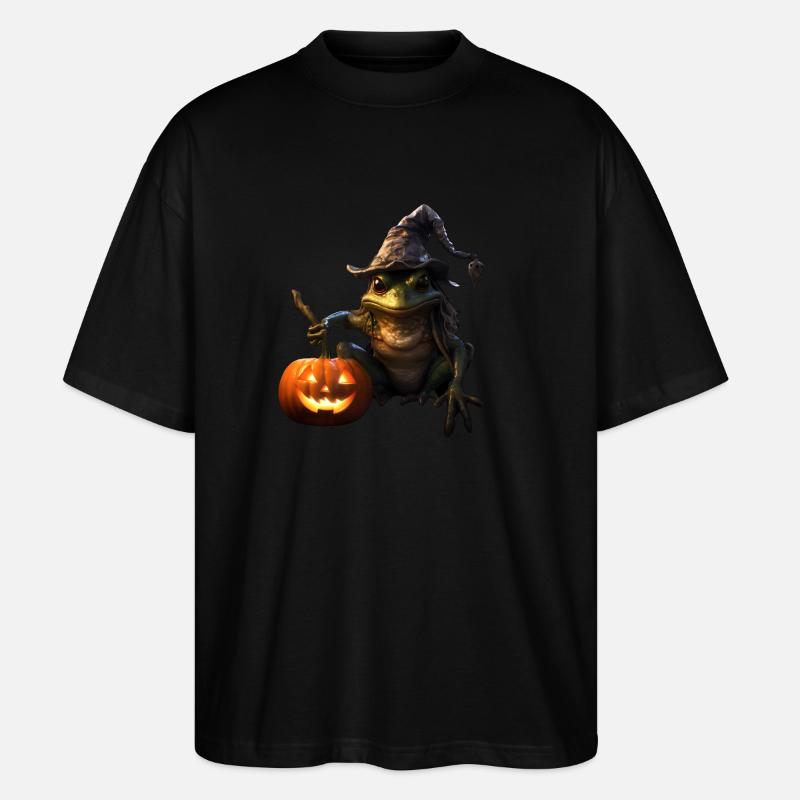Crapaud sorcier d’Halloween - T-shirt bio Blaster 2.0 coupe oversize Stanley/Stella Unisexe - noir