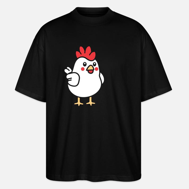 Huhn - Stanley/Stella Oversized Unisex Bio T-Shirt Blaster 2.0 - Schwarz