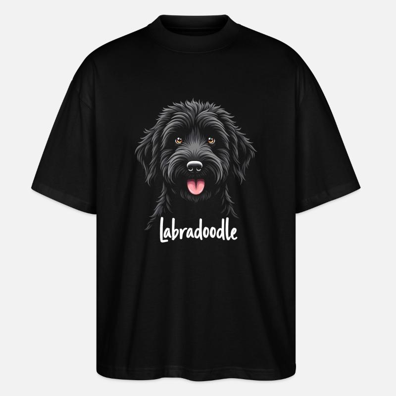 Labradoodle-Freundschaft - Stanley/Stella Oversized Unisex Bio T-Shirt Blaster 2.0 - Schwarz