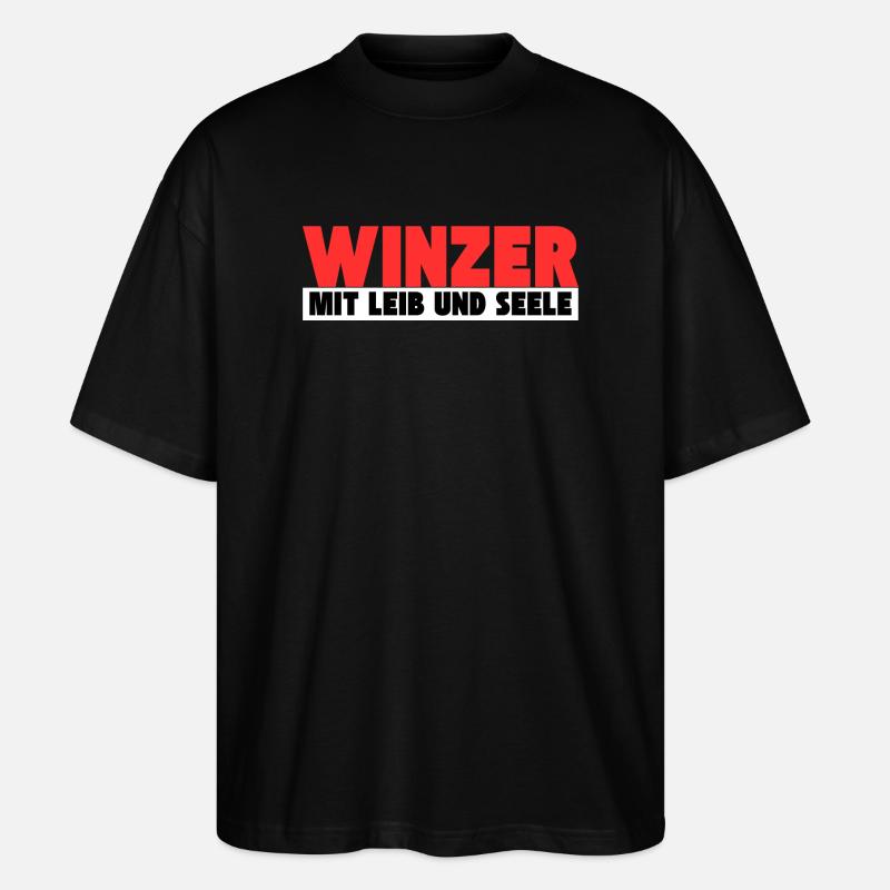 Winzer mit Leib und Seele - Stanley/Stella Oversized Unisex Bio T-Shirt Blaster 2.0 - Schwarz