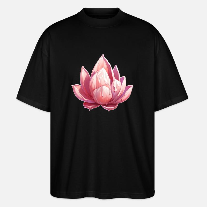 Lotusblüte - Stanley/Stella Oversized Unisex Bio T-Shirt Blaster 2.0 - Schwarz
