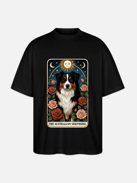 Australischer Schäferhund - Stanley/Stella Oversized Unisex Bio T-Shirt Blaster 2.0 - Schwarz