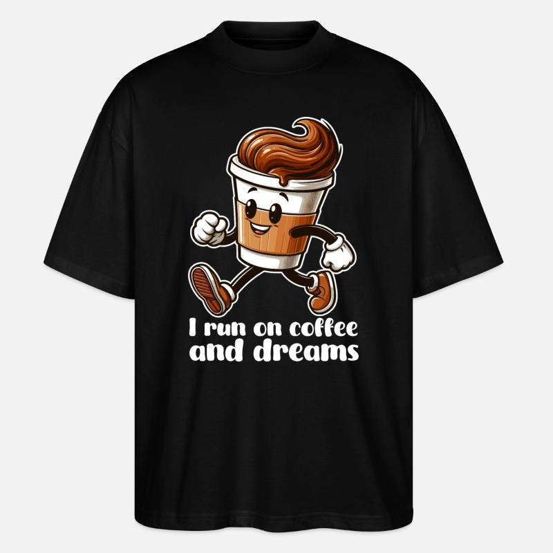 Kaffee Träume Geschenk - Stanley/Stella Oversized Unisex Bio T-Shirt Blaster 2.0 - Schwarz