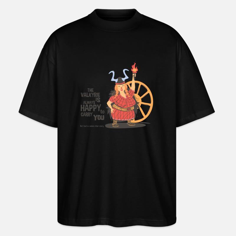 Wallküre,Wikinger,Pirat, Eroberer frech,fett,dick - Stanley/Stella Oversized Unisex Bio T-Shirt Blaster 2.0 - Schwarz
