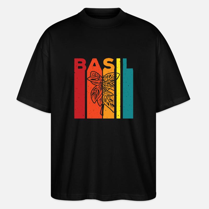 Basilikum - Stanley/Stella Oversized Unisex Bio T-Shirt Blaster 2.0 - Schwarz