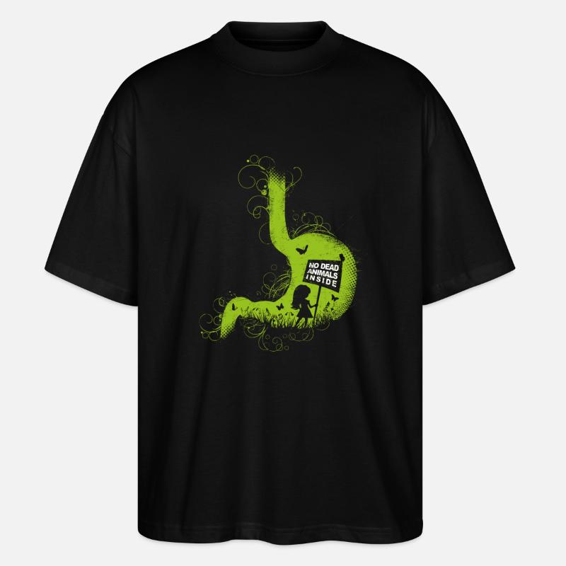 NO DEAD ANIMALS INSIDE (GIRL) - Stanley/Stella Oversized Unisex Bio T-Shirt Blaster 2.0 - Schwarz