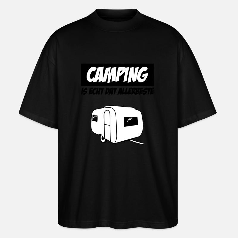 Camping Is Echt Dat Allerbeste - Stanley/Stella Oversized Unisex Bio T-Shirt Blaster 2.0 - Schwarz
