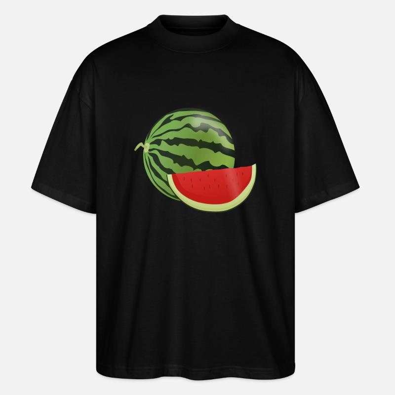 pastèque pastèque fruits végétariens1112 - T-shirt bio Blaster 2.0 coupe oversize Stanley/Stella Unisexe - noir