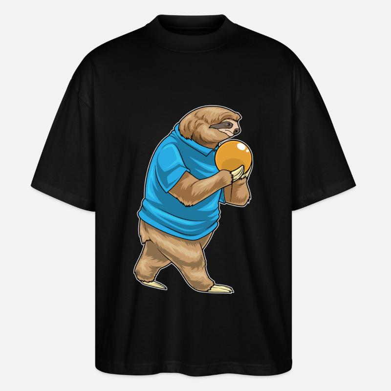 Sloth Bowling Bowling Ball - Stanley/Stella Oversized Unisex Organic T-shirt Blaster 2.0 - black