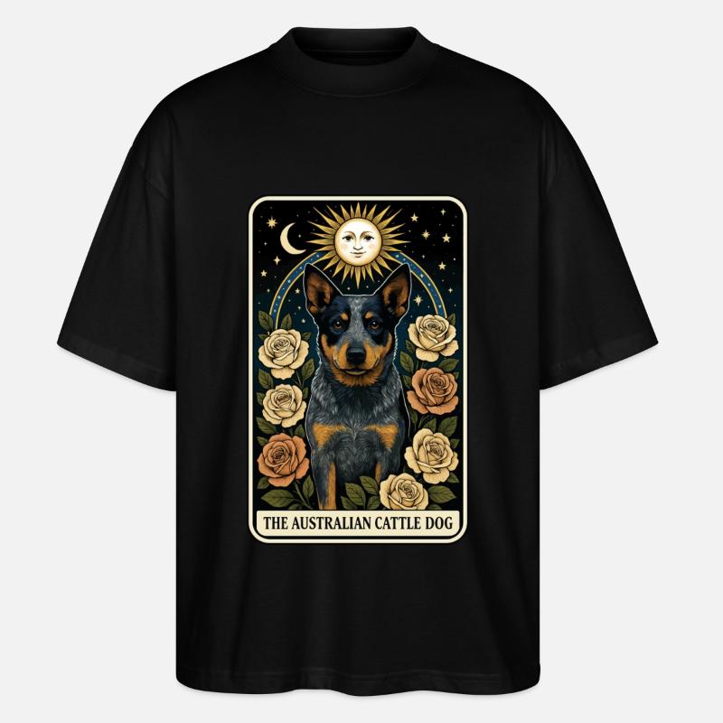 Australischer Rinderhund - Stanley/Stella Oversized Unisex Bio T-Shirt Blaster 2.0 - Schwarz