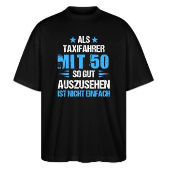Avec 50 beaux chauffeurs de taxi - T-shirt bio Blaster 2.0 coupe oversize Stanley/Stella Unisexe - noir - Devant - Alina (178cm) & Michal (187cm)