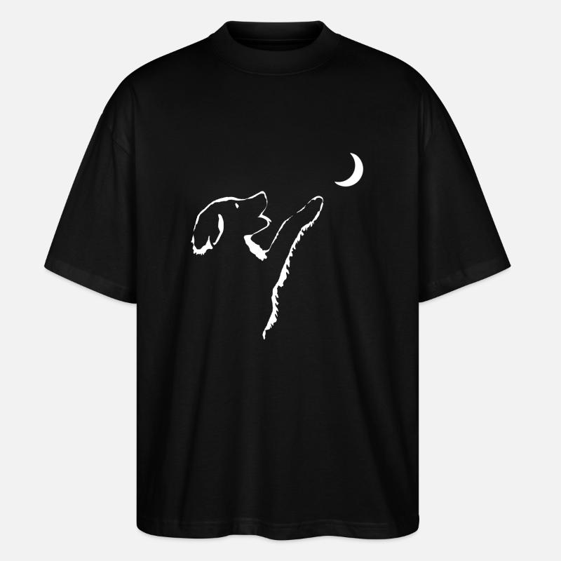 Chien regarde la lune - T-shirt bio Blaster 2.0 coupe oversize Stanley/Stella Unisexe - noir