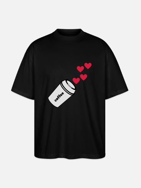coffe love Kaffee Liebe - Stanley/Stella Oversized Unisex Bio T-Shirt Blaster 2.0 - Schwarz