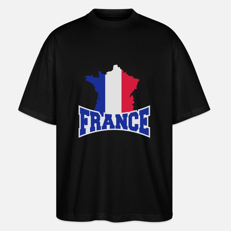 France Map Logo - Stanley/Stella Oversized Unisex Bio T-Shirt Blaster 2.0 - Schwarz
