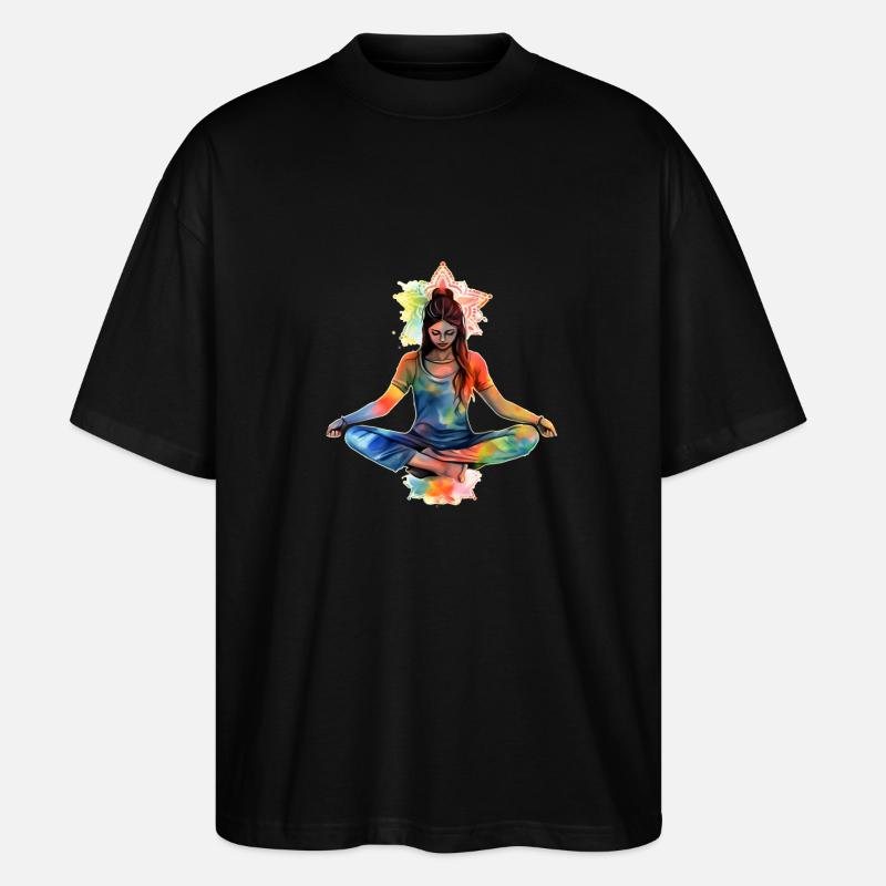 "Meditationsfreude" - Stanley/Stella Oversized Unisex Bio T-Shirt Blaster 2.0 - Schwarz