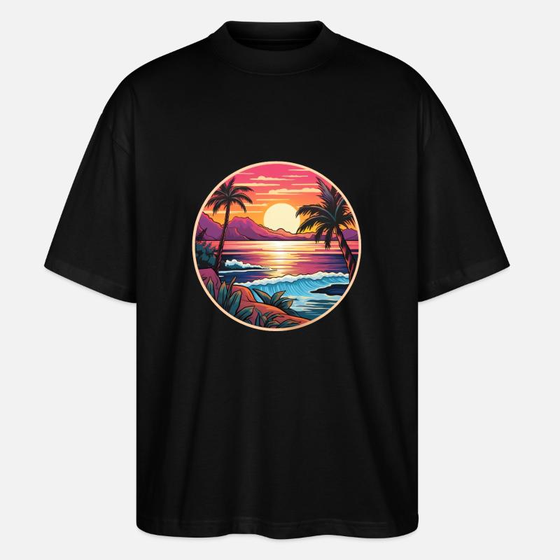 Paradis tropical - T-shirt bio Blaster 2.0 coupe oversize Stanley/Stella Unisexe - noir