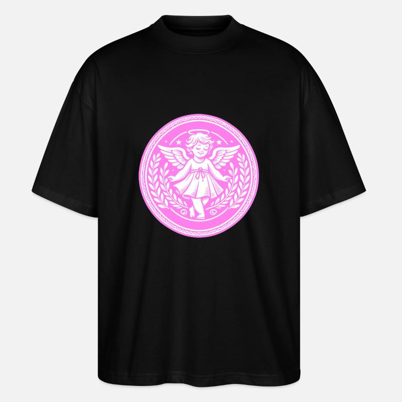 Logo de l’ange gardien - T-shirt bio Blaster 2.0 coupe oversize Stanley/Stella Unisexe - noir
