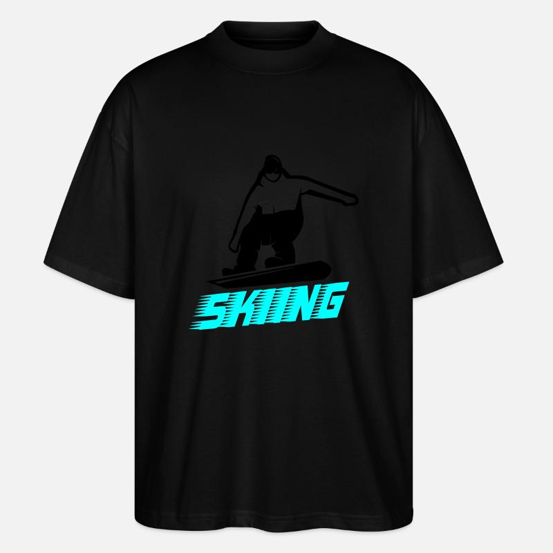 skiing - Stanley/Stella Oversized Unisex Bio T-Shirt Blaster 2.0 - Schwarz