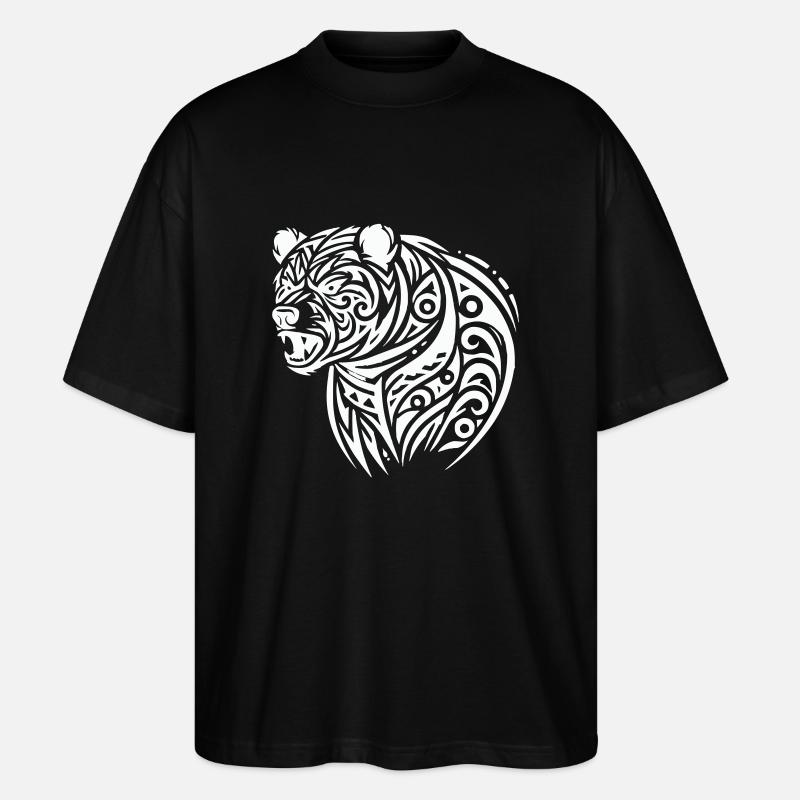 bär grizzly - Stanley/Stella Oversized Unisex Bio T-Shirt Blaster 2.0 - Schwarz