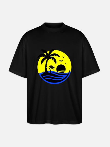 Insel Palmen Meer - Stanley/Stella Oversized Unisex Bio T-Shirt Blaster 2.0 - Schwarz