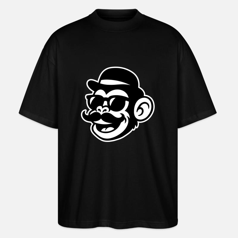 Affe Sir Mustache - Stanley/Stella Oversized Unisex Bio T-Shirt Blaster 2.0 - Schwarz