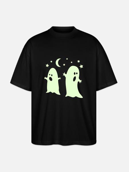 glow in the dark ghosts - Stanley/Stella Oversized Unisex Organic T-shirt Blaster 2.0 - black