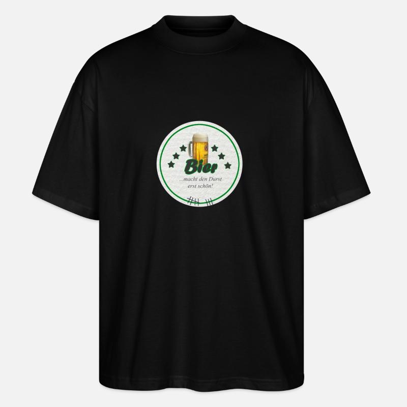 Bierdeckel schöner Durst - Stanley/Stella Oversized Unisex Bio T-Shirt Blaster 2.0 - Schwarz