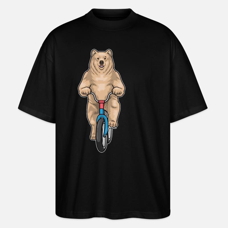 Bear Bicycle - Stanley/Stella Oversized Unisex Organic T-shirt Blaster 2.0 - black