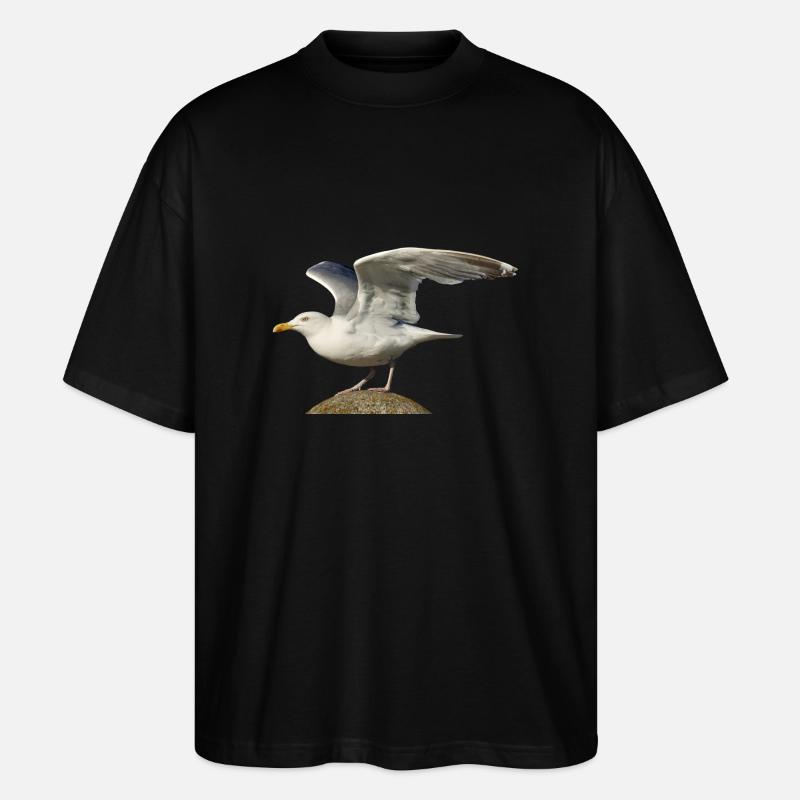 seagull gull moewe2 - Stanley/Stella Oversized Unisex Organic T-shirt Blaster 2.0 - black