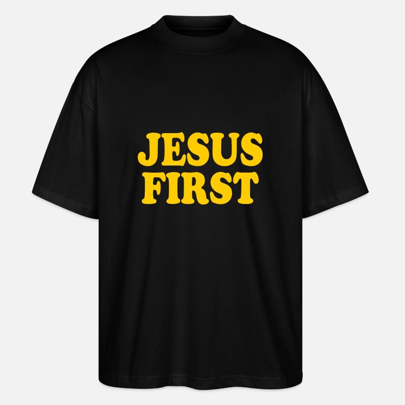 Jesus first - Stanley/Stella Oversized Unisex Organic T-shirt Blaster 2.0 - black