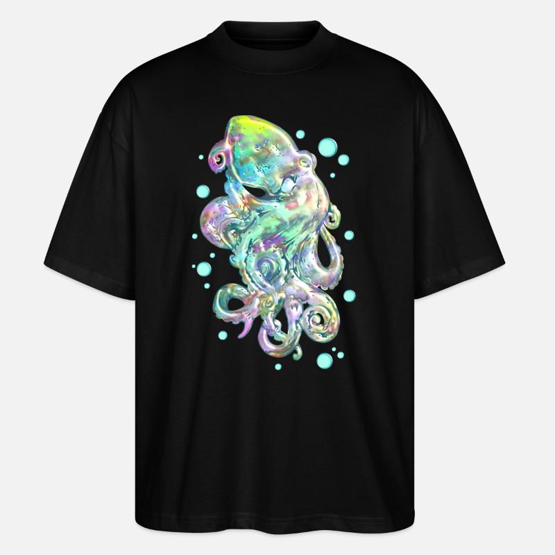 Oktopus - Stanley/Stella Oversized Unisex Bio T-Shirt Blaster 2.0 - Schwarz