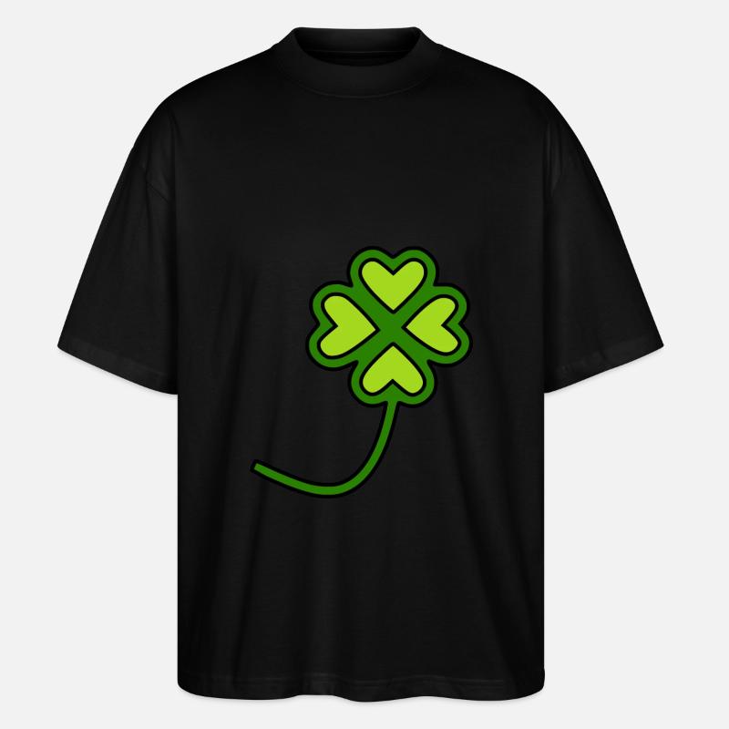 St Patricks Day Kleeblätter - Stanley/Stella Oversized Unisex Bio T-Shirt Blaster 2.0 - Schwarz