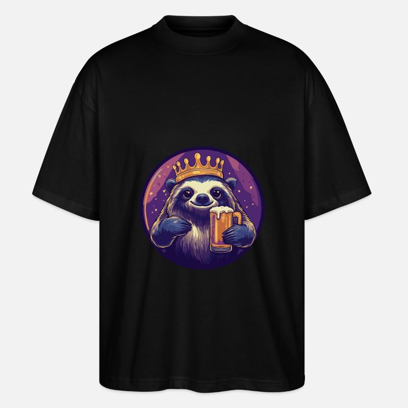 Faultier Bier - Stanley/Stella Oversized Unisex Bio T-Shirt Blaster 2.0 - Schwarz