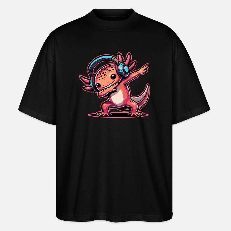 Tamponner l’axolotl - T-shirt bio Blaster 2.0 coupe oversize Stanley/Stella Unisexe - noir