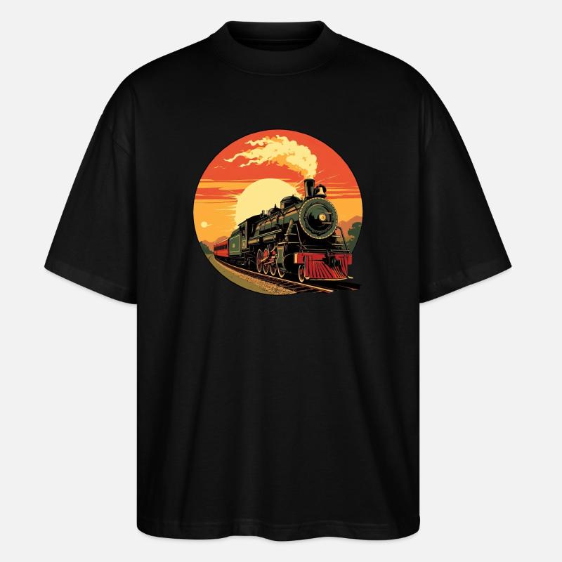 Train - Conception ferroviaire - T-shirt bio Blaster 2.0 coupe oversize Stanley/Stella Unisexe - noir