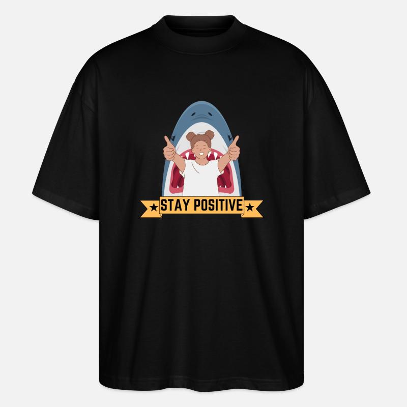 Restez positif - T-shirt bio Blaster 2.0 coupe oversize Stanley/Stella Unisexe - noir