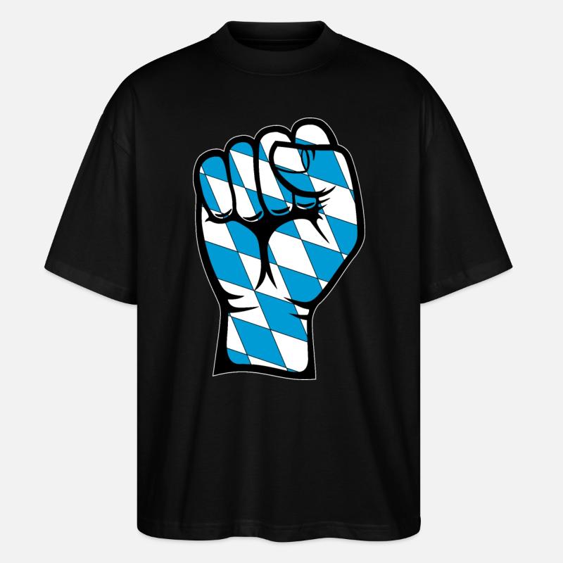 Bayern Flagge Faust - Stanley/Stella Oversized Unisex Bio T-Shirt Blaster 2.0 - Schwarz