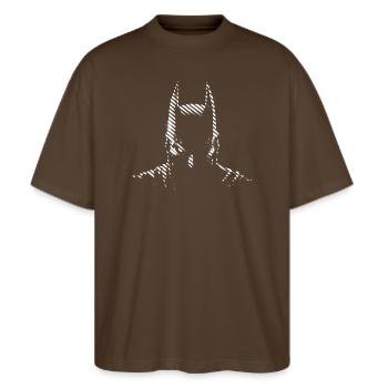 Batman noir & blanc 2 Femme Tee Shirt - T-shirt bio Blaster 2.0 coupe oversize Stanley/Stella Unisexe - marron foncé - Devant - Alina (178cm) & Michal (187cm)
