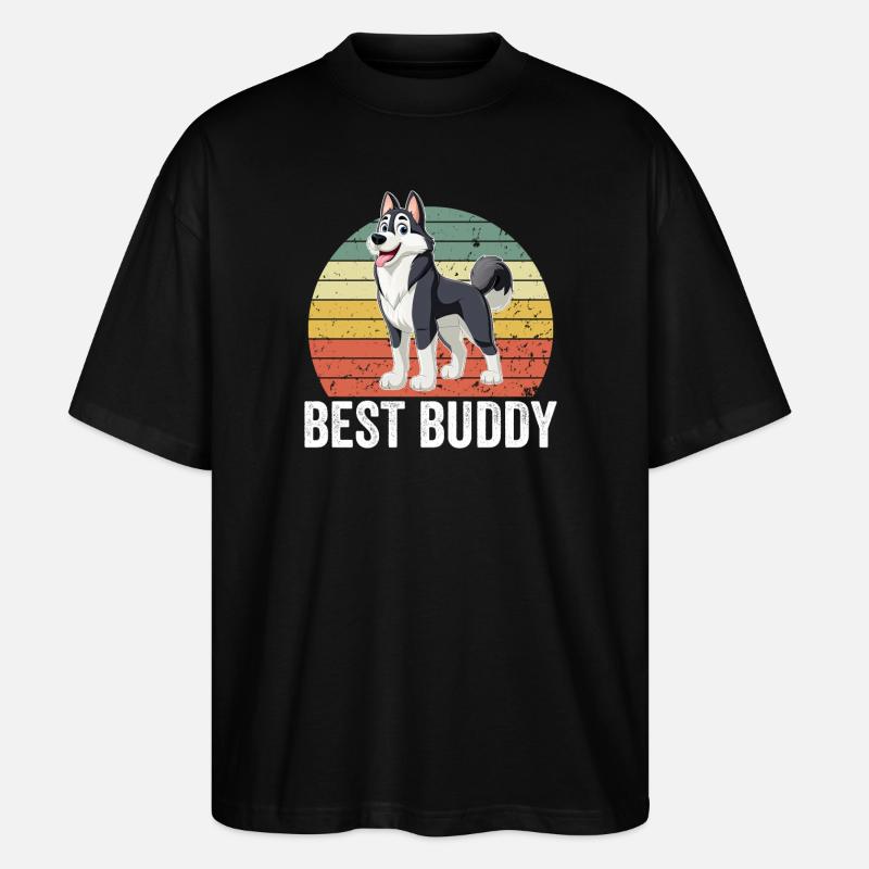 Meilleur copain - Huskydesign - T-shirt bio Blaster 2.0 coupe oversize Stanley/Stella Unisexe - noir