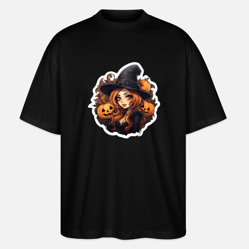 Sorcière d’Halloween - T-shirt bio Blaster 2.0 coupe oversize Stanley/Stella Unisexe - noir