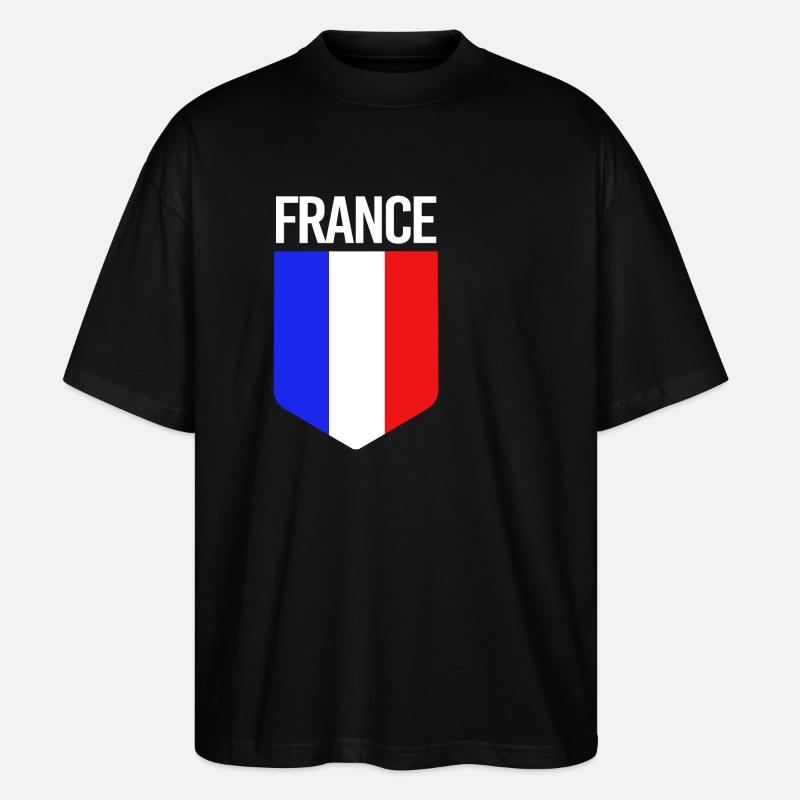 Frankreich - Stanley/Stella Oversized Unisex Bio T-Shirt Blaster 2.0 - Schwarz