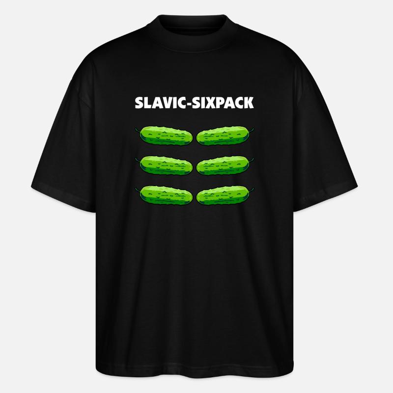 Slavic sixpack - serbischer Waschbrettbauch - Stanley/Stella Oversized Unisex Bio T-Shirt Blaster 2.0 - Schwarz