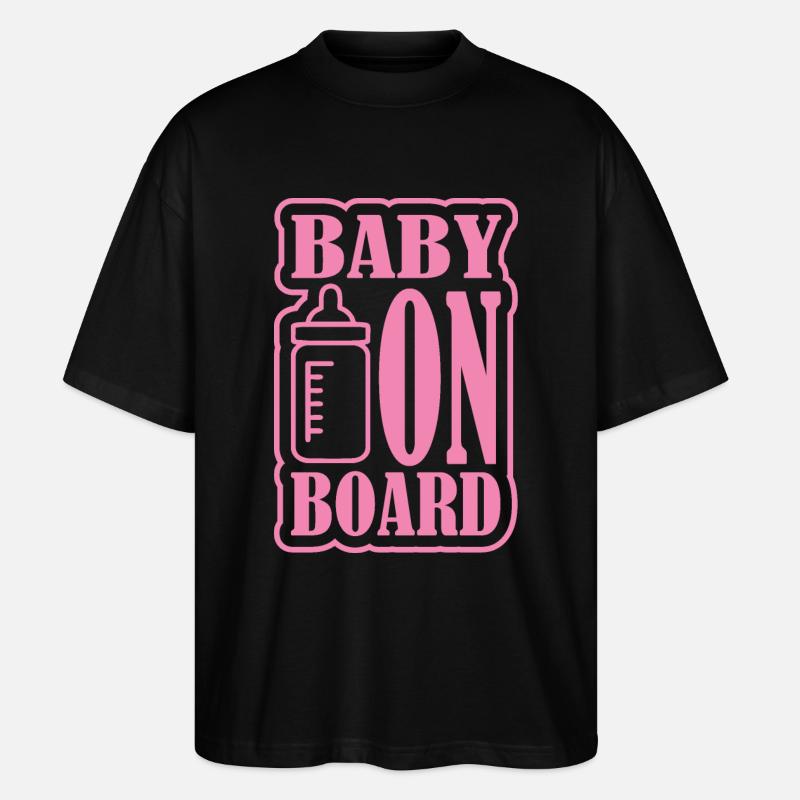 Bébé à bord - T-shirt bio Blaster 2.0 coupe oversize Stanley/Stella Unisexe - noir